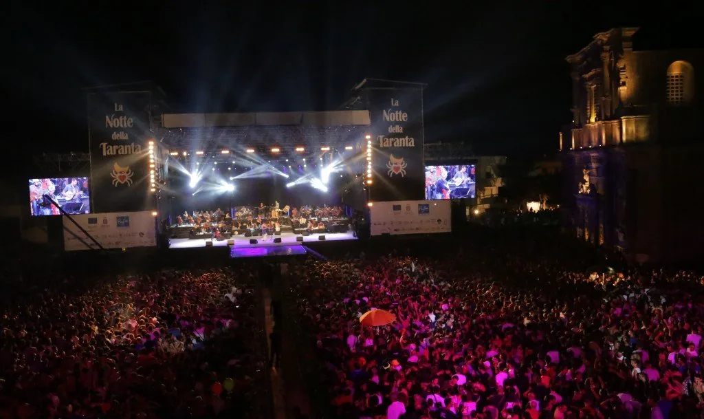 Il palco del Concertone della Notte della Taranta a Melpignano